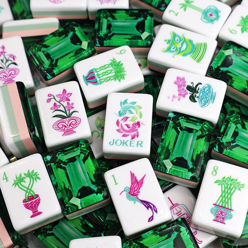 Architectural Green Diamond - Luxury American Mahjong Set