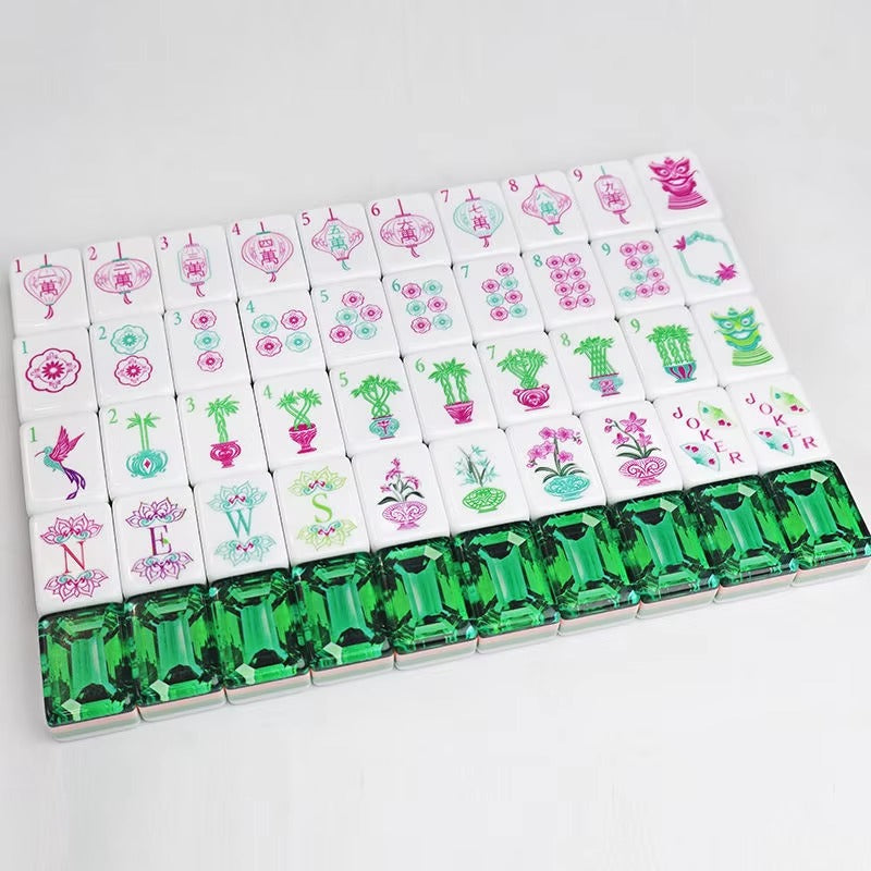 Architectural Green Diamond - Luxury American Mahjong Set